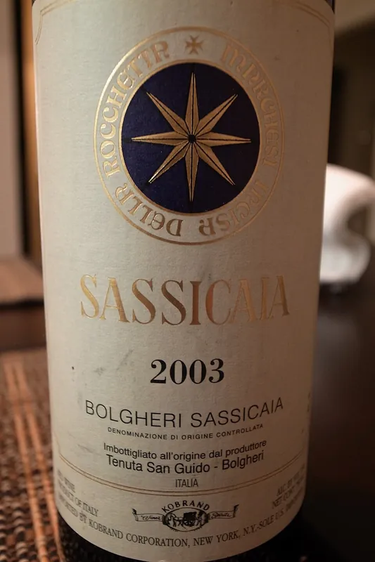 Etichetta del vino Sassicaia