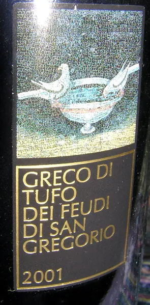 Etiqueta del vino Greco di Tufo