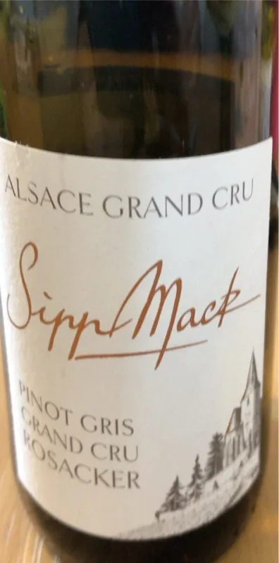 Rótulo do vinho Alsace Grand Cru Rosacker