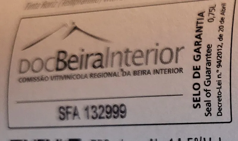 Beira Interior wine label