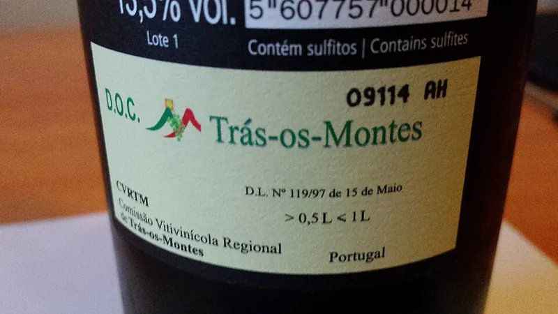 Etichetta del vino Trás-os-Montes