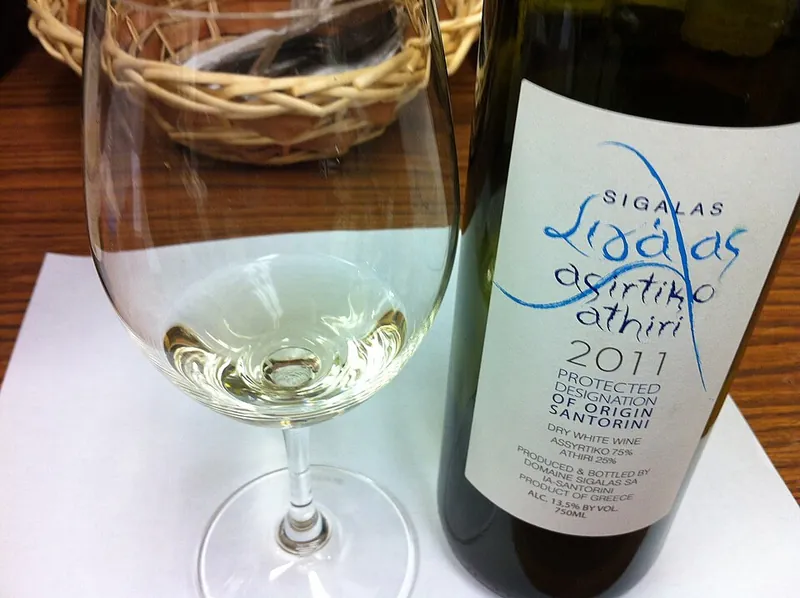Rótulo do vinho Santorini