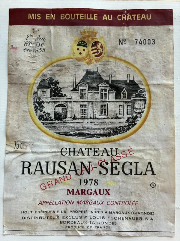 Etichetta del vino Château Rauzan-Ségla