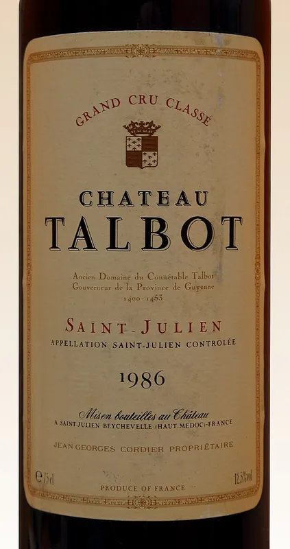 Etichetta del vino Château Talbot