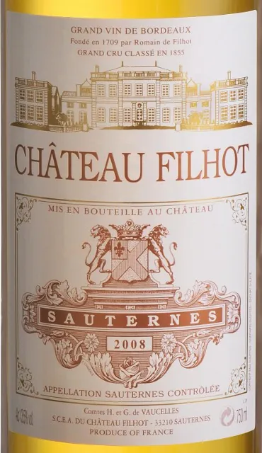 Château Filhot wine label